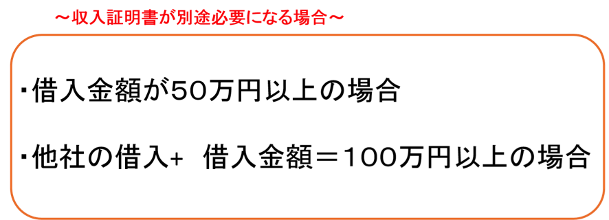 収入証明書が別途必要になる場合