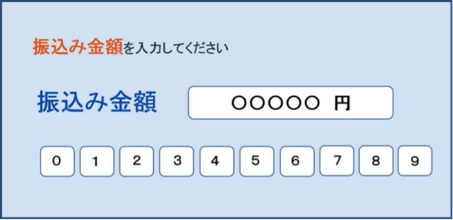 振込み金額を入力