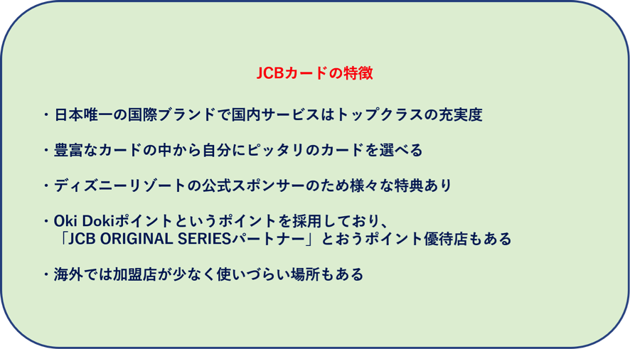 JCBカードの特徴