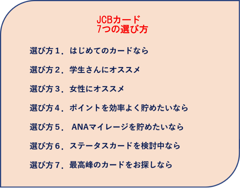 JCBカードを選ぶ方法