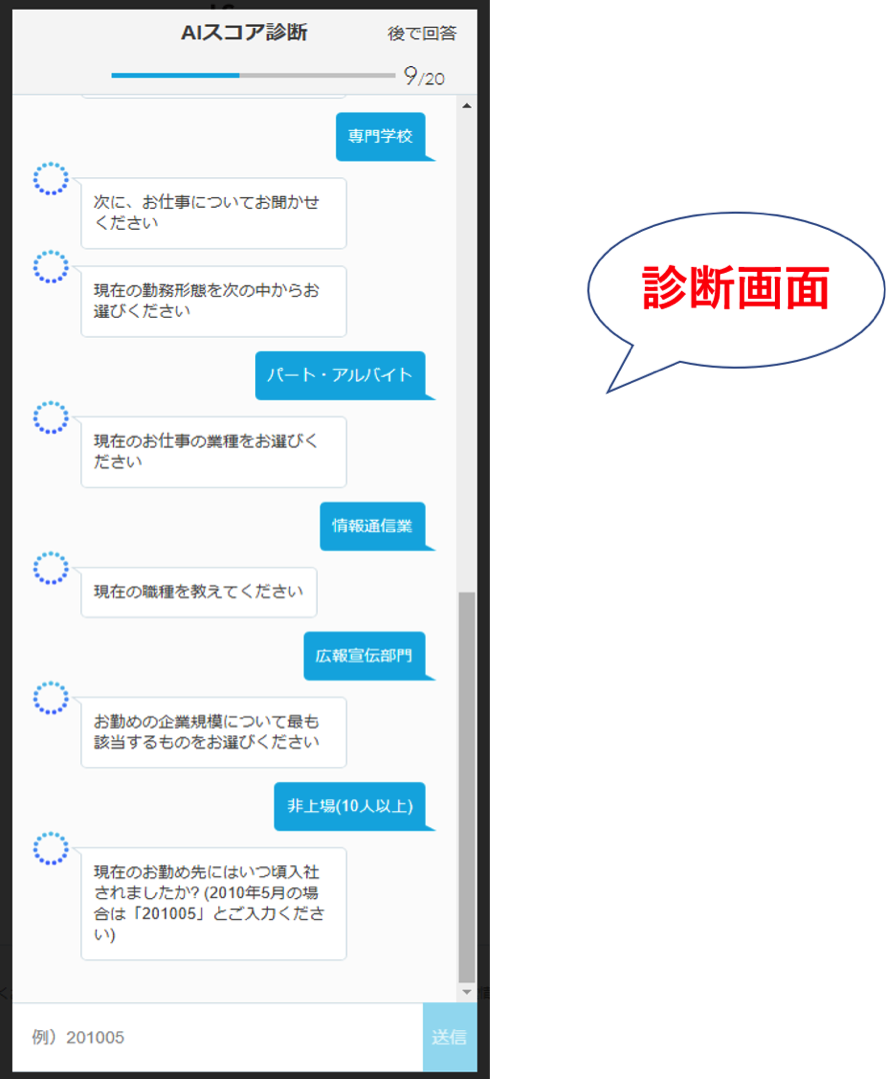 AIスコア診断画面