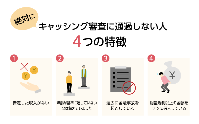 絶対にキャッシング審査に通過しない人の4つの特徴